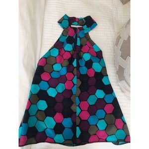 Trina Turk Geometric Silk Halter